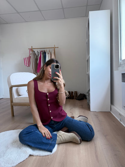 Top Ambre bordeaux
