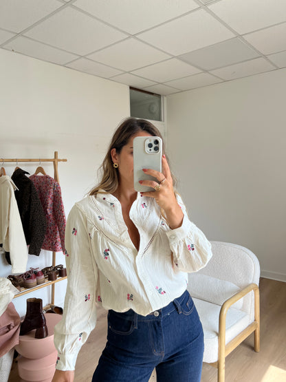 Blouse brodée fleurie Paula