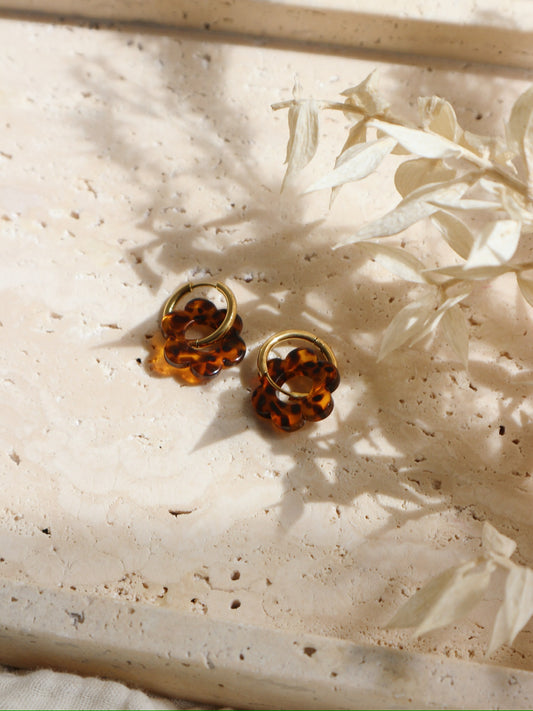 Boucles d'oreille Fleur écaille
