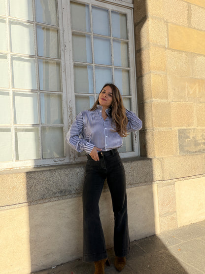 Chemise rayée bleu marine Elise