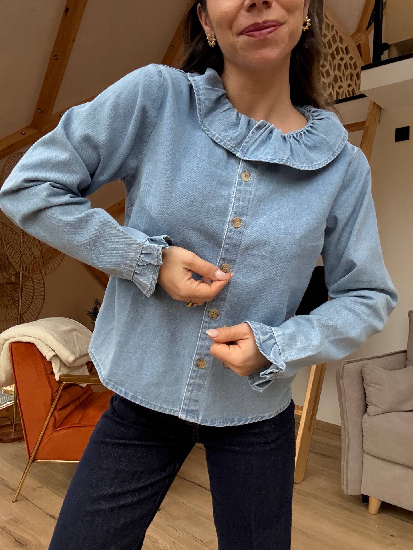 Blouse Pia denim clair