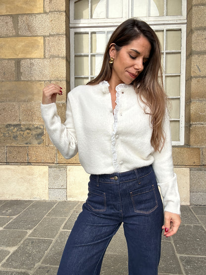 Cardigan avec des détails en voile Isaure