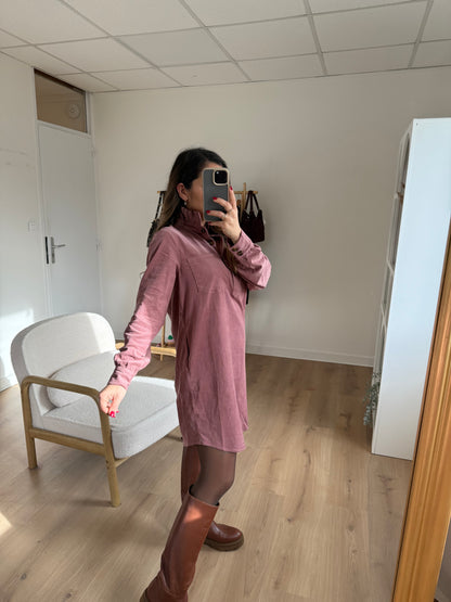 Robe en velours rose Alba