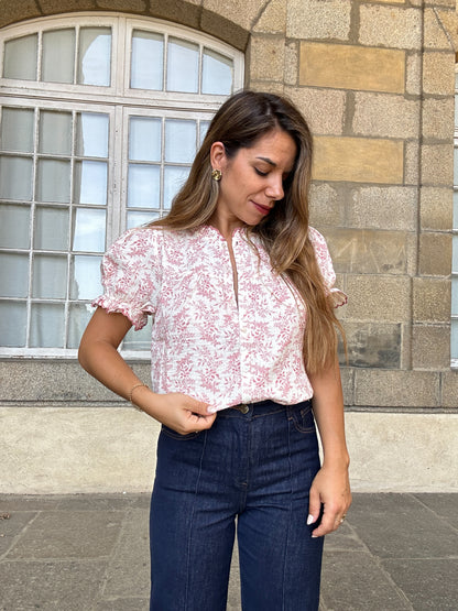 Blouse à manches courtes Mila rose