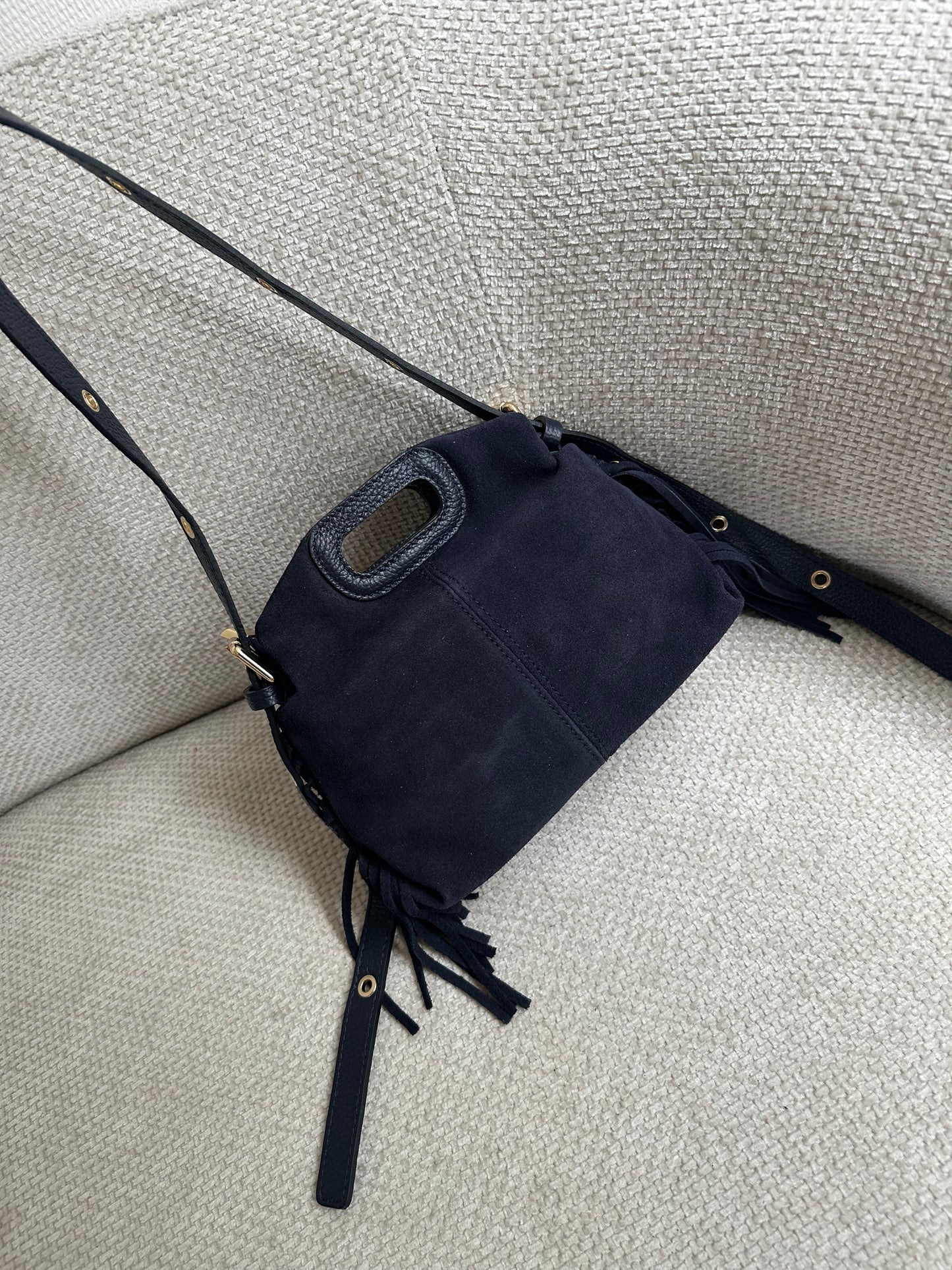Sac à main en cuir Jodie bleu marine