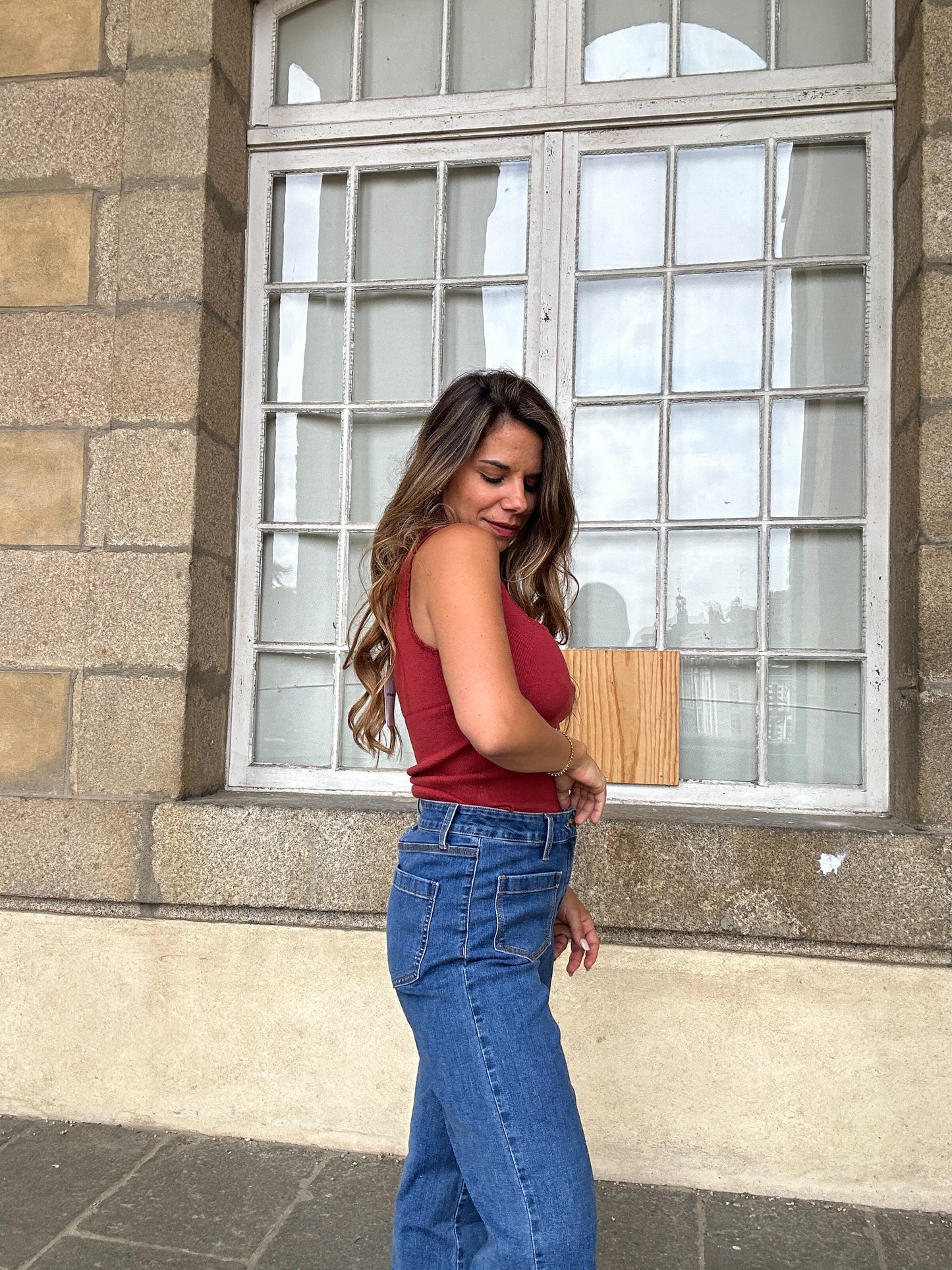 Top Lise vieux rose