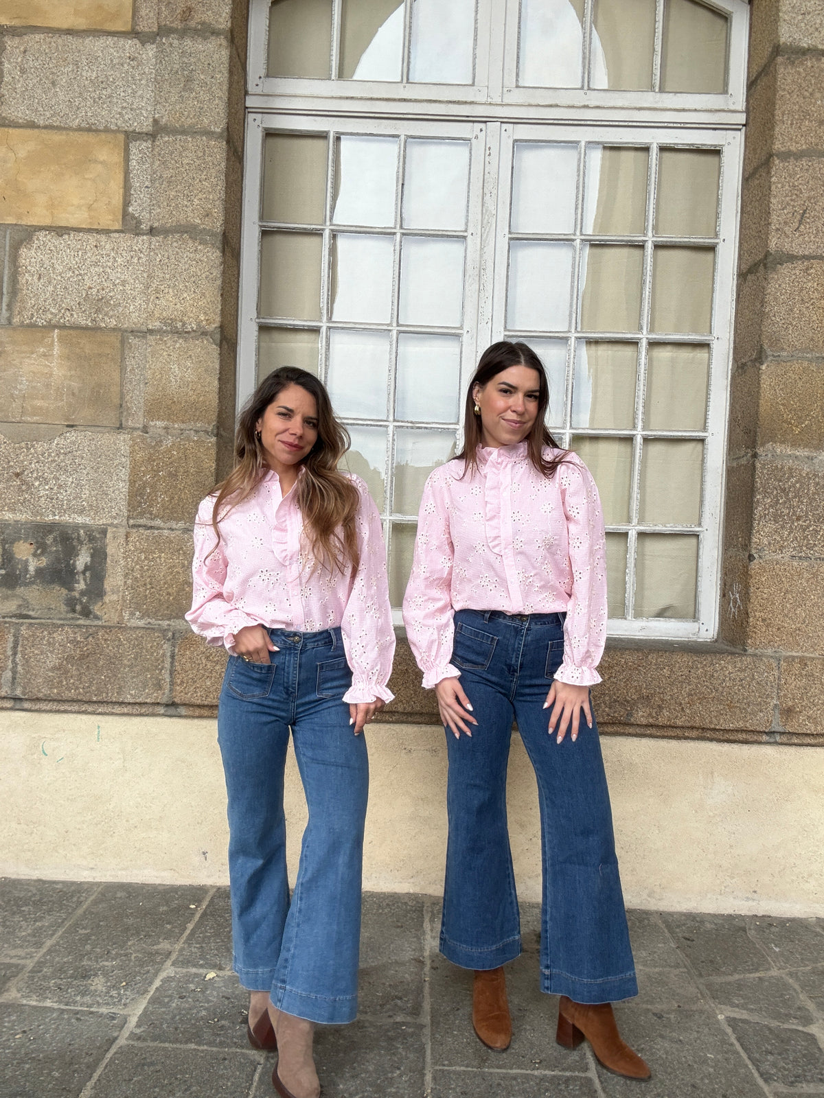 Blouse brodée baby pink Apolline