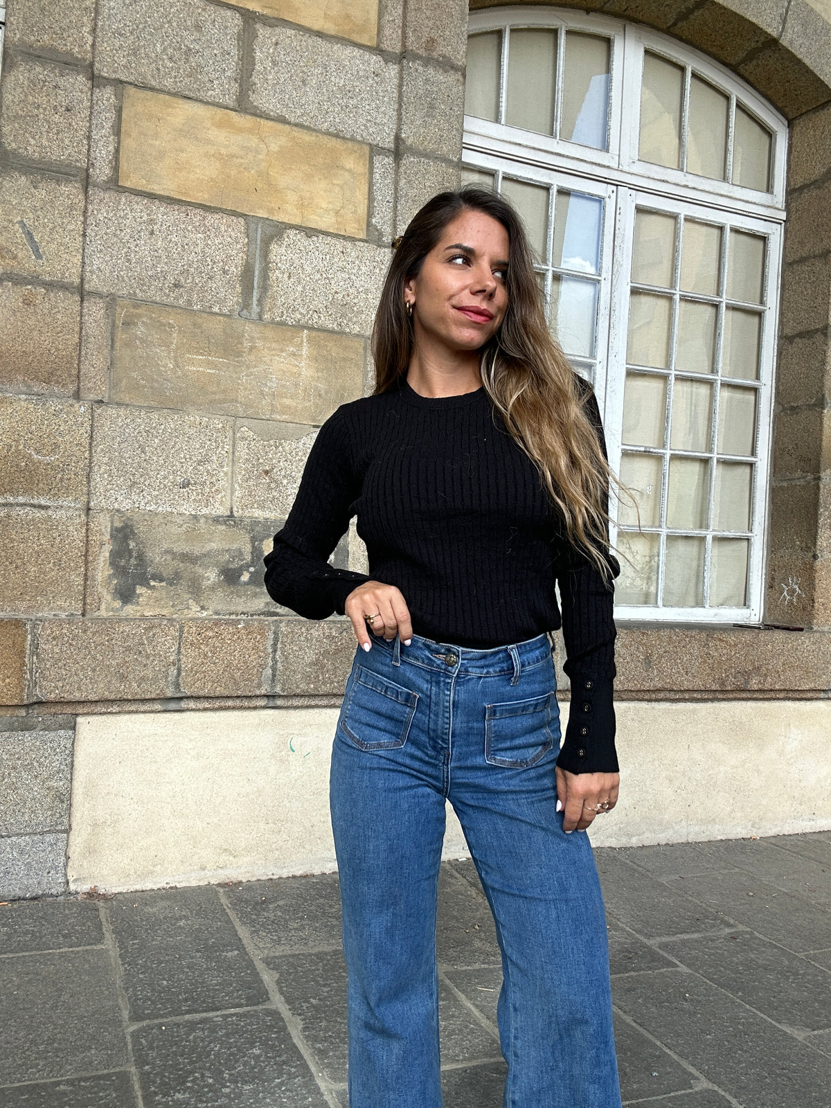 Pull fin Diane noir