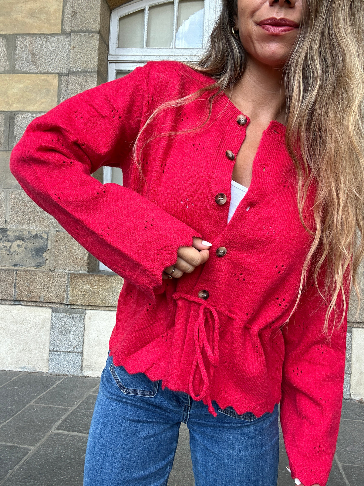 Cardigan Nora rouge