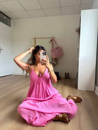 Robe longue Stella rose