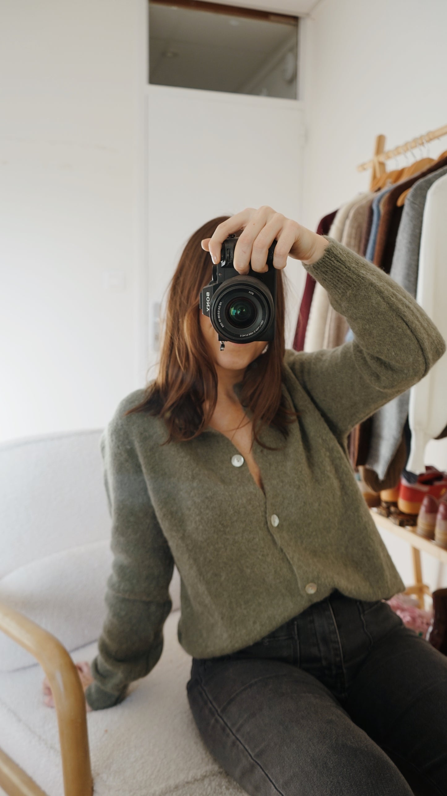 Maille en laine Léonie olive