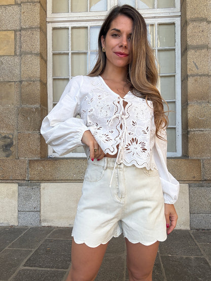 Short en jean Pippa beige