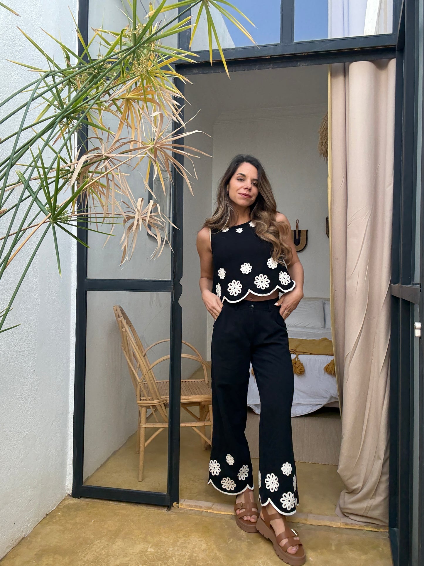 Pantalon à broderie Persée
