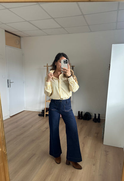 Blouse à rayures Colette jaune