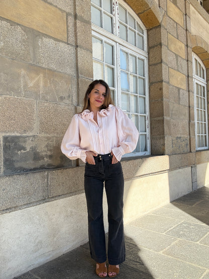 Blouse Brune doux rose