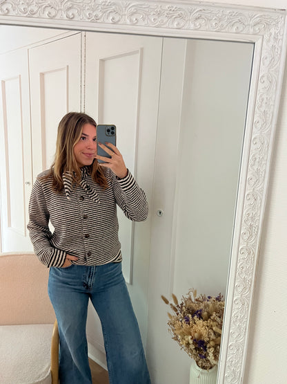 Pull rayé Eloïse chocolat