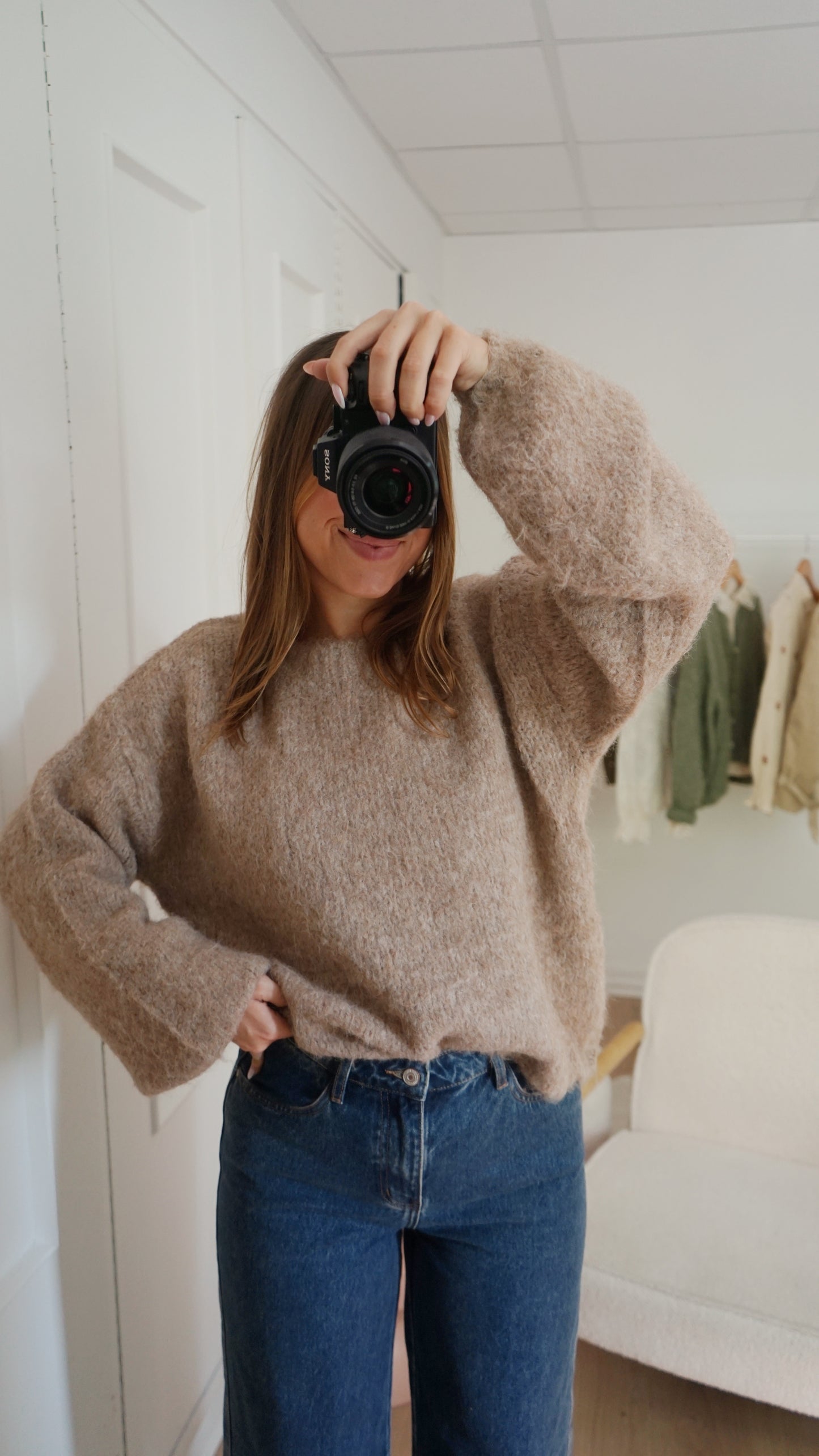 Pull en laine Taupe Henri
