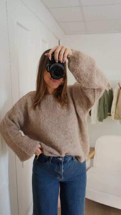 Pull en laine Taupe Henri