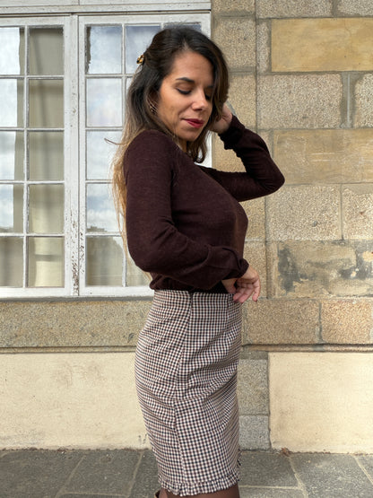 Pull fin Faustine chocolat