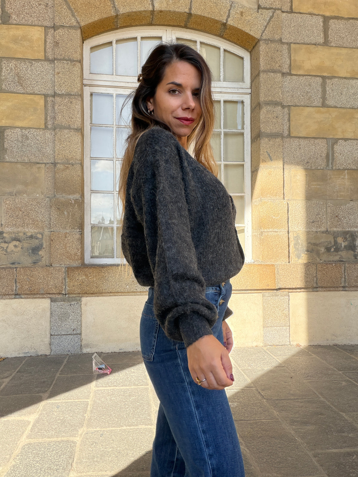 Cardigan Lise gris anthracite