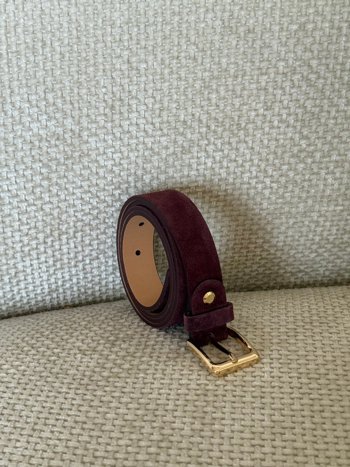 Ceinture en daim bordeaux