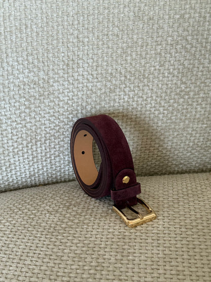 Ceinture en daim bordeaux