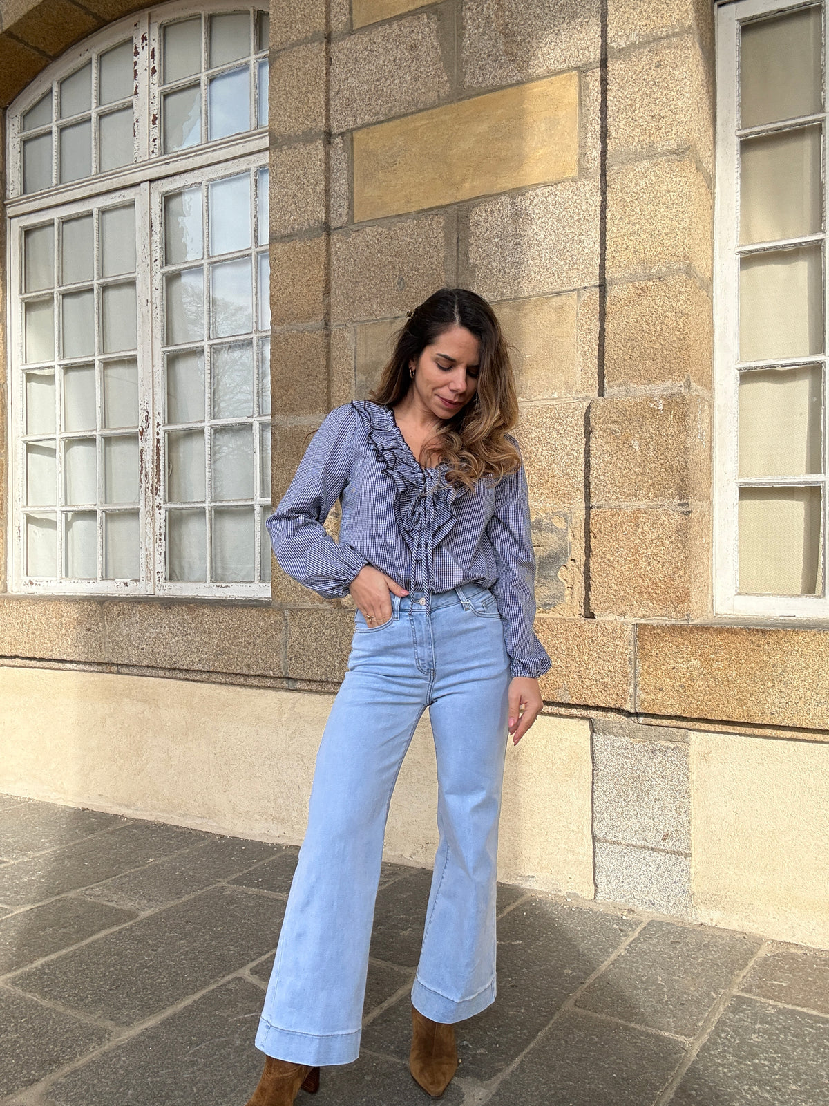 Blouse Stella vichy bleu marine