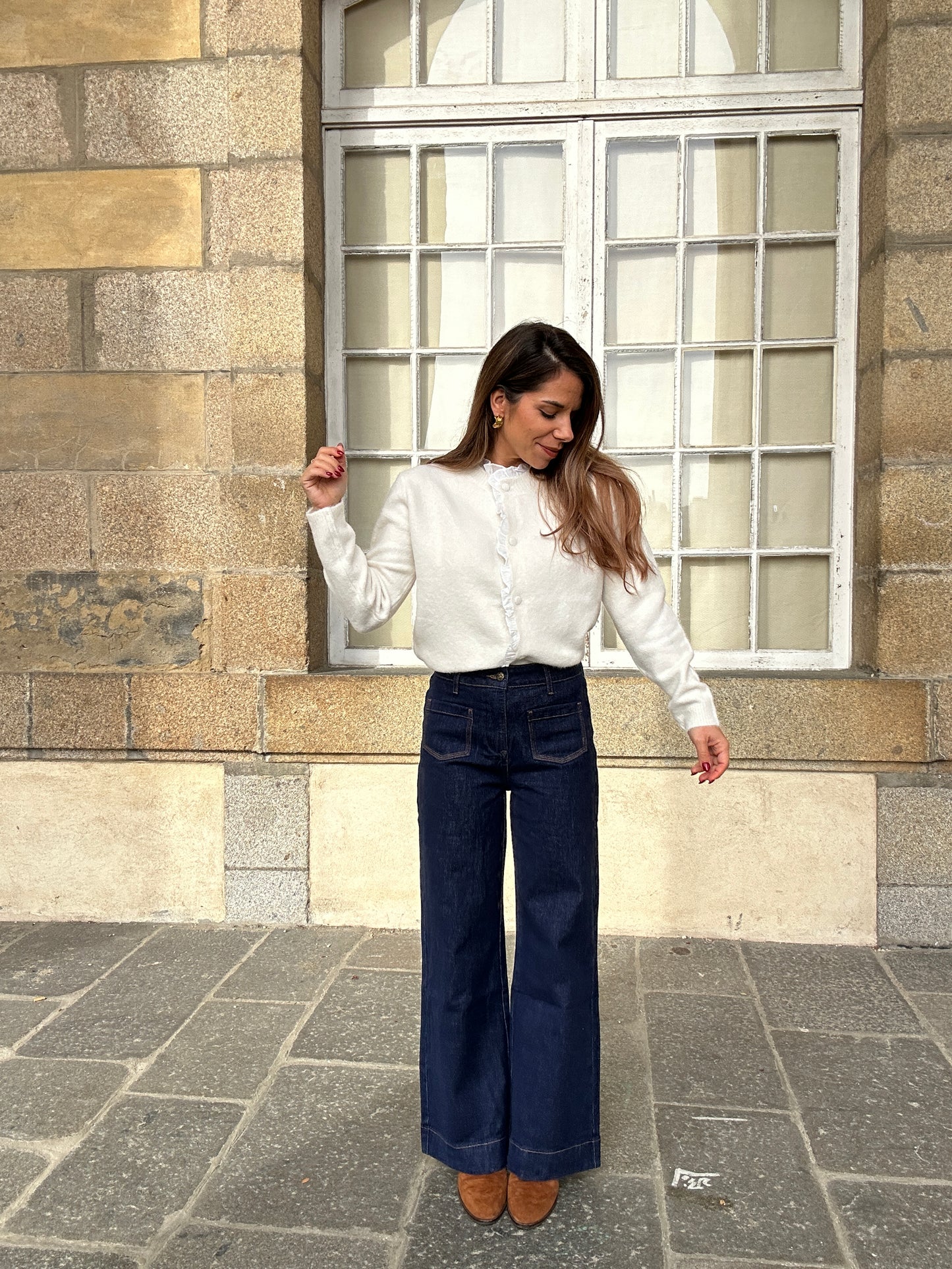 Cardigan avec des détails en voile Isaure