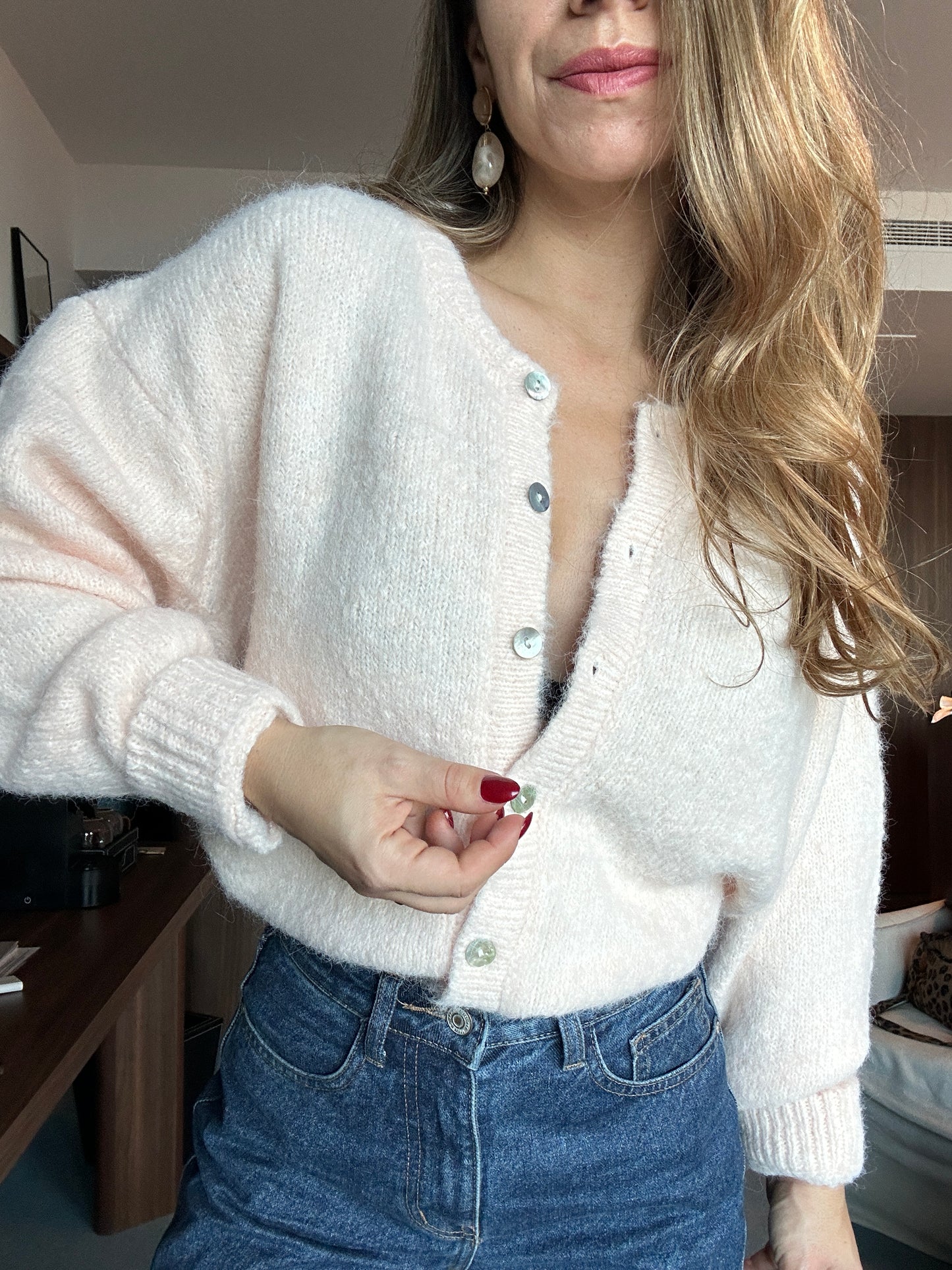 Cardigan Charlie rose poudré