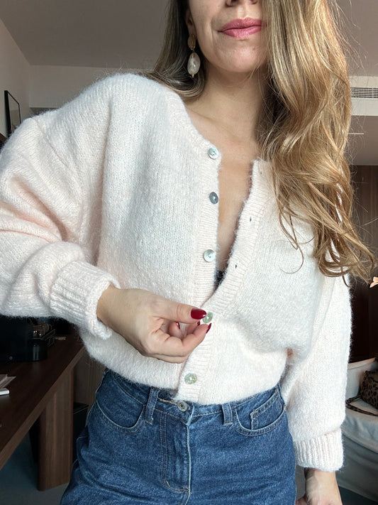 Cardigan Charlie rose poudré