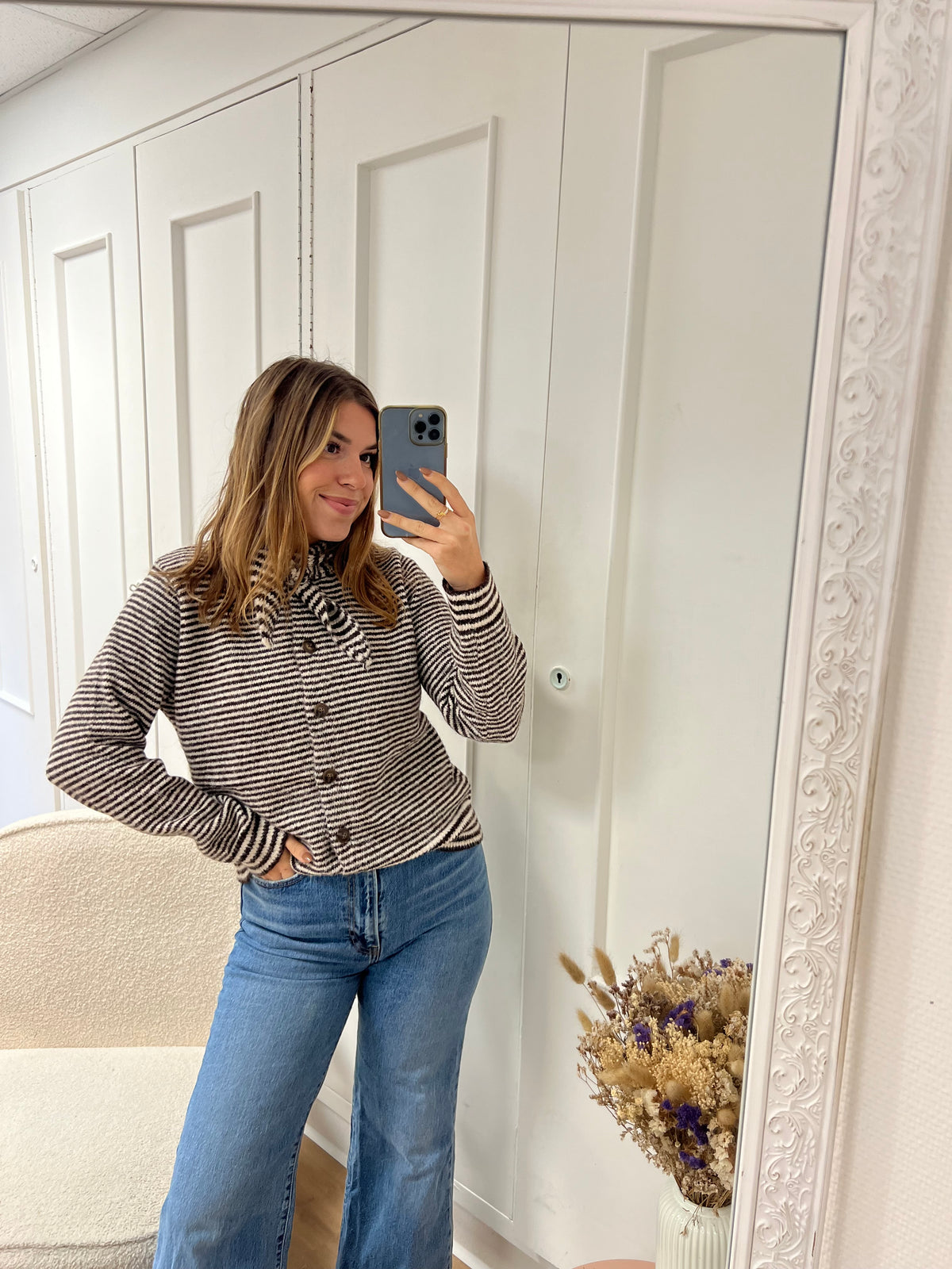 Pull rayé Eloïse chocolat