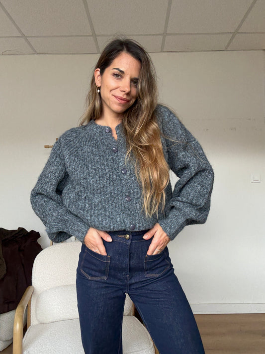 Cardigan Irène gris foncé