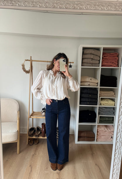 Blouse écrue brodée Maïwenn