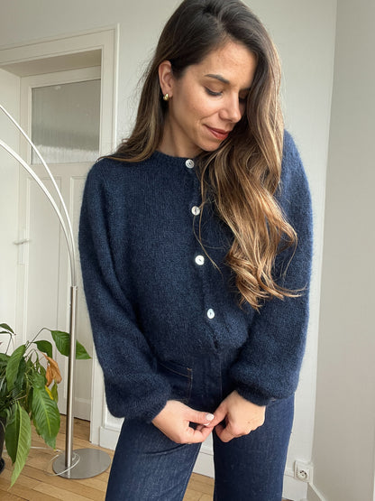 Maille en laine Bianca bleu marine