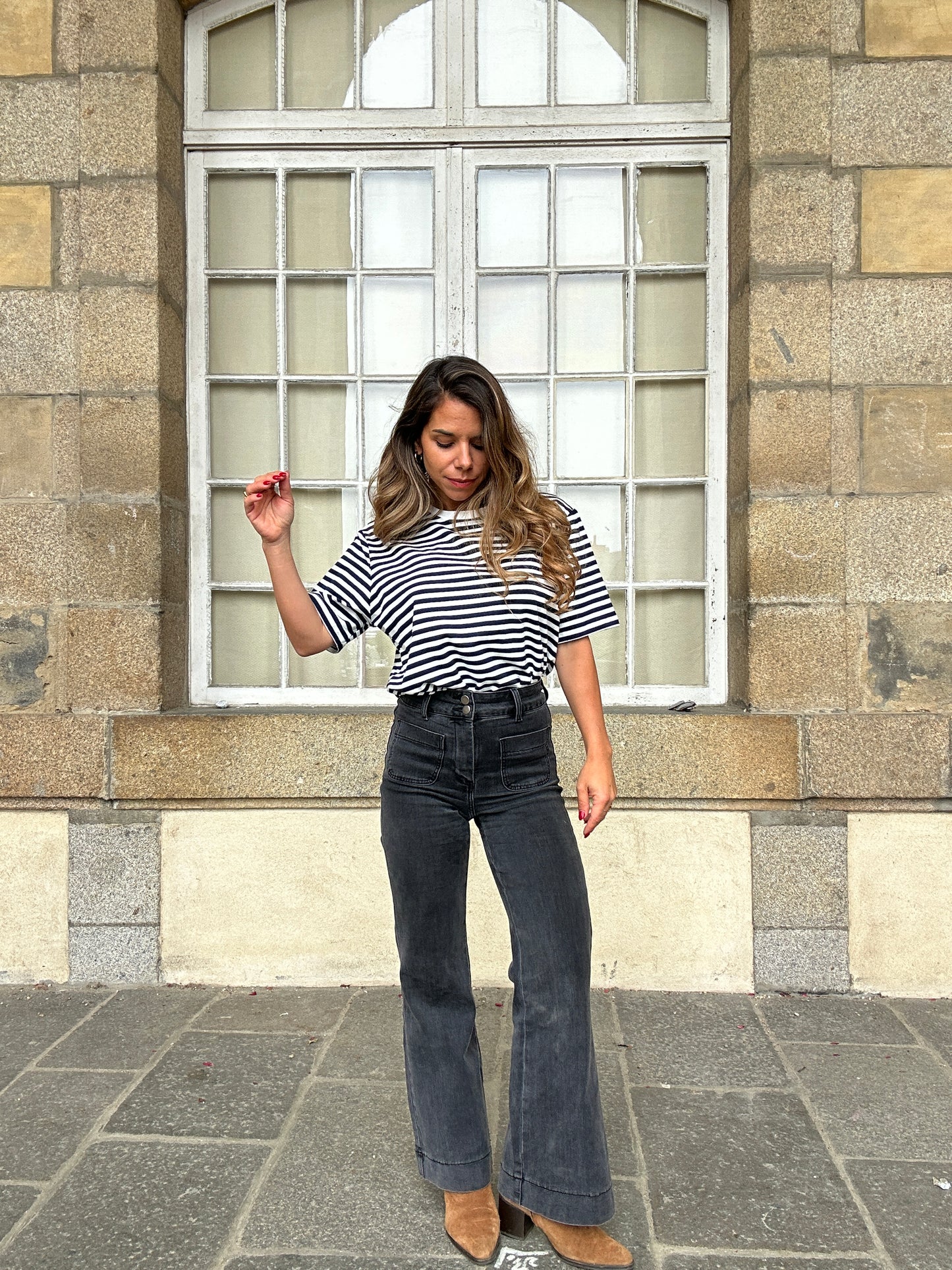 Tee-shirt rayé bleu marine Jules