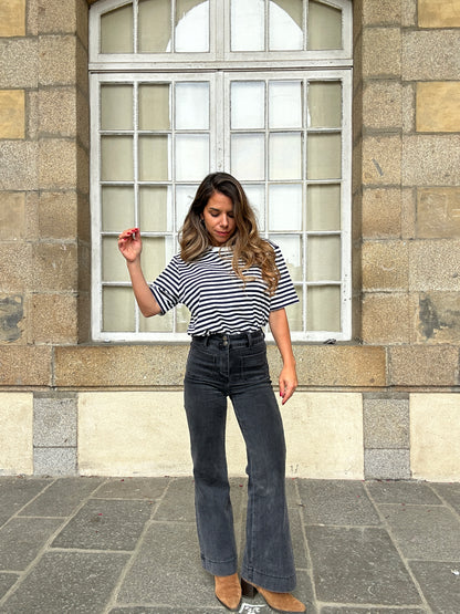 Tee-shirt rayé bleu marine Jules