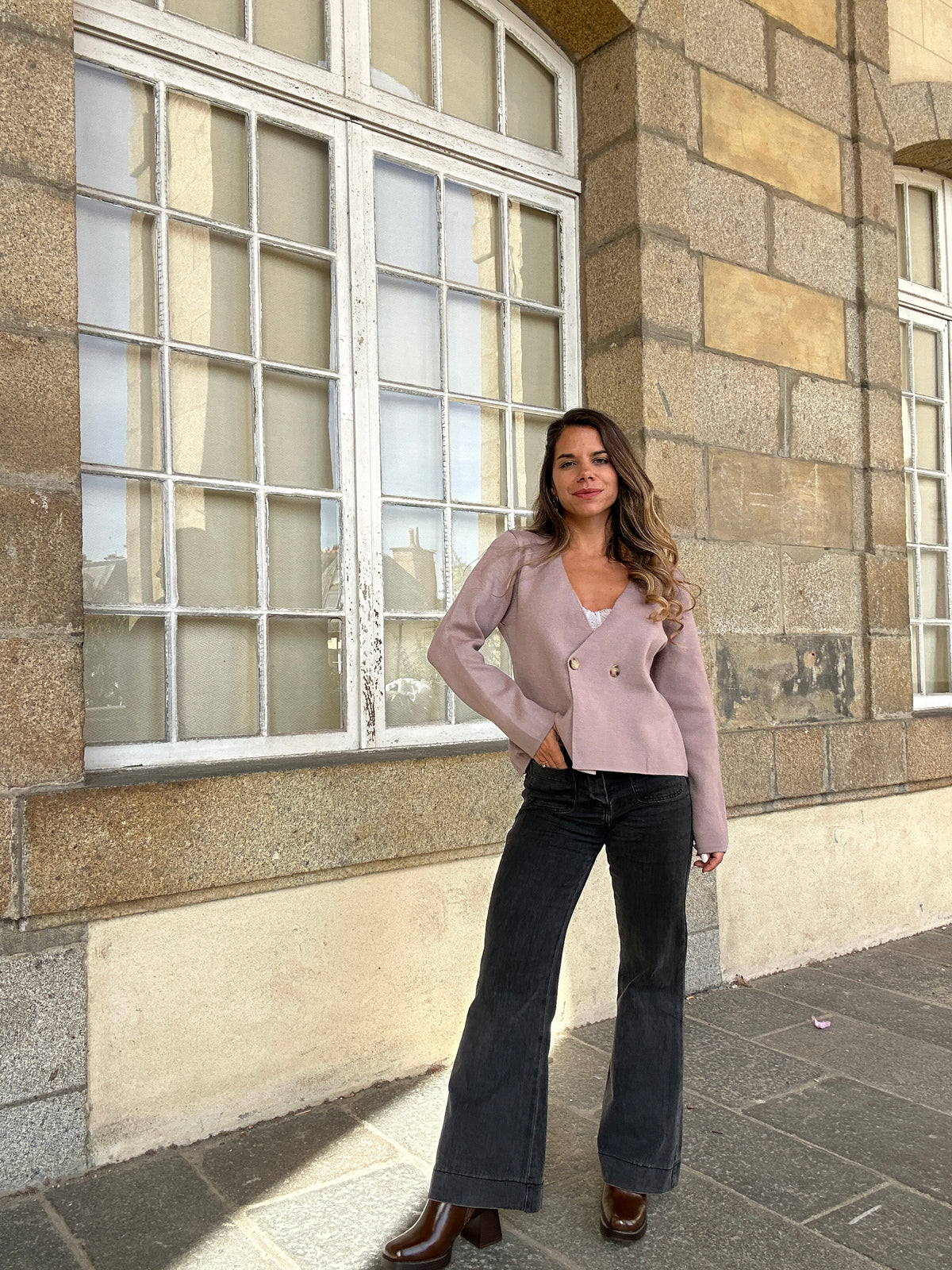 Pull en maille Amanda taupe