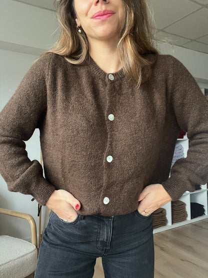 Maille en laine Léonie chocolat
