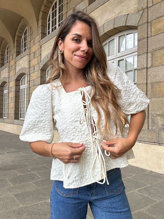 Blouse péplum écrue Giulia