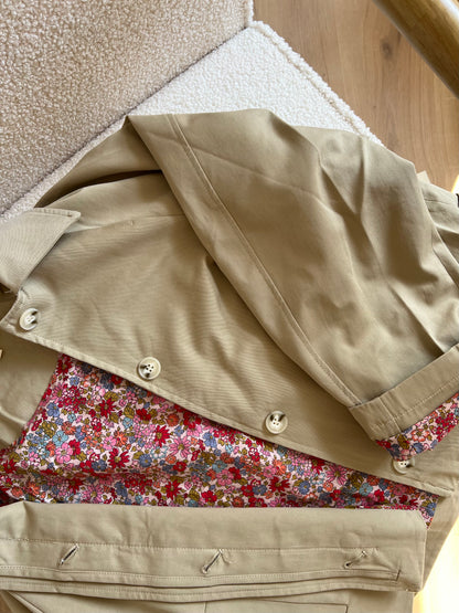 Veste trench liberty en coton beige Edith