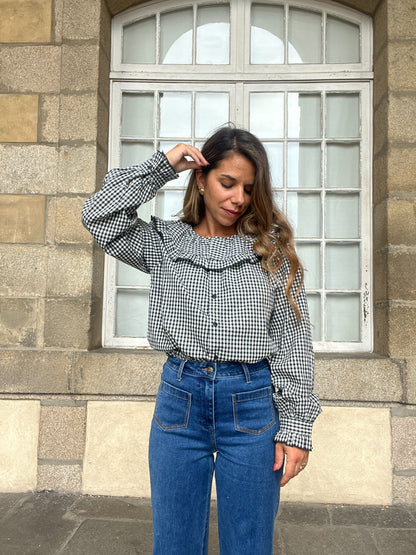 Blouse vichy Capucine noire