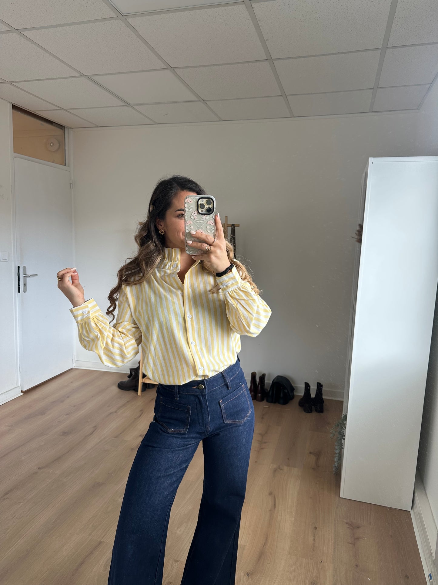 Blouse à rayures Colette jaune