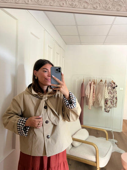 Veste à capuche amovible Garance beige