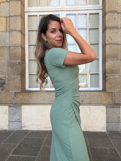 Robe Romane à manches courtes vert d’eau