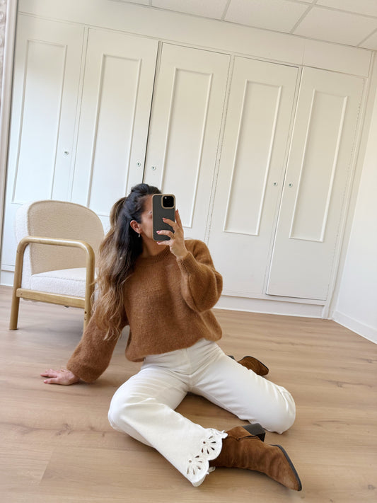 Maille en mohair et laine Gaia camel