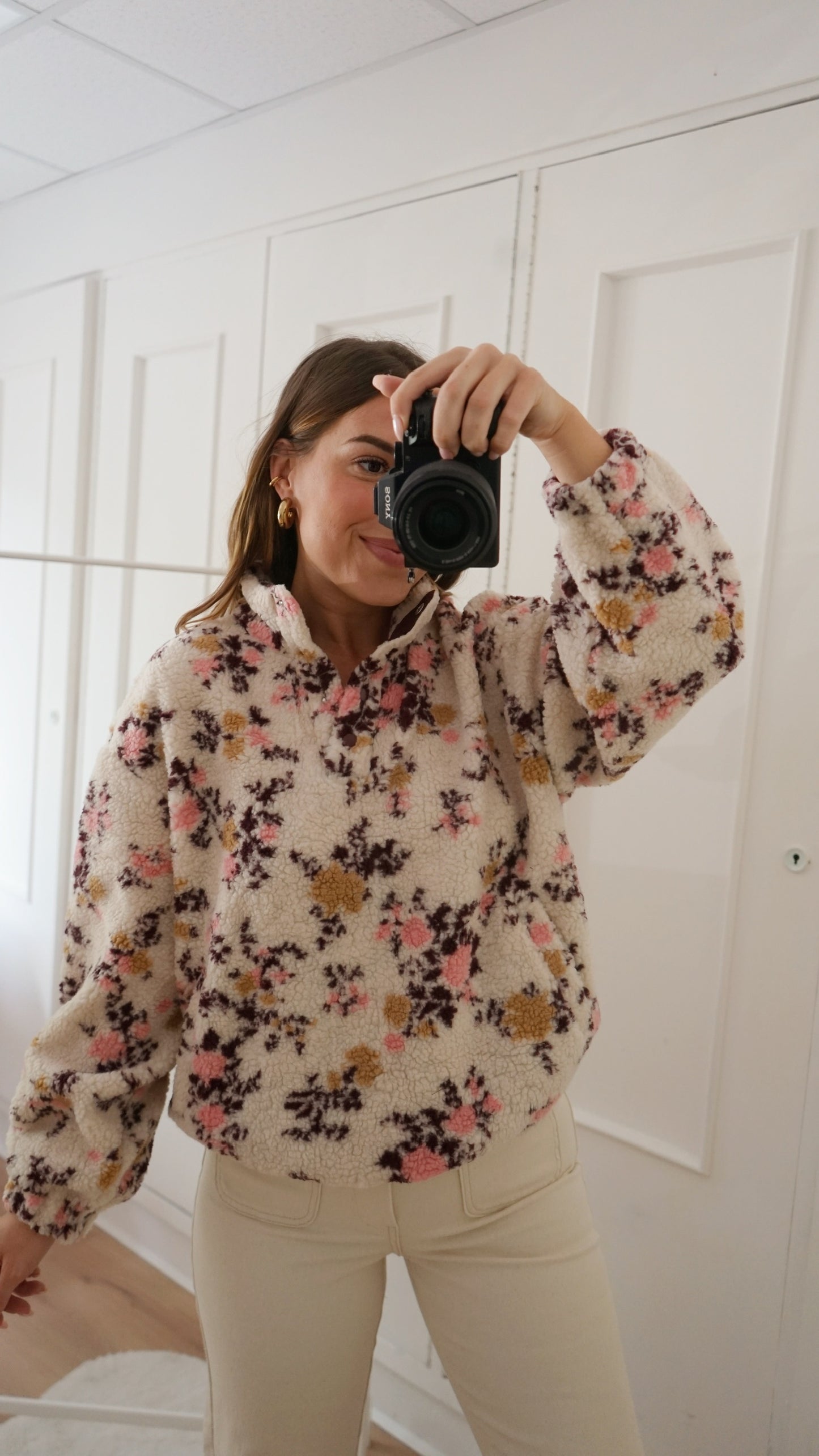 Pull moumoute fleurie Gina