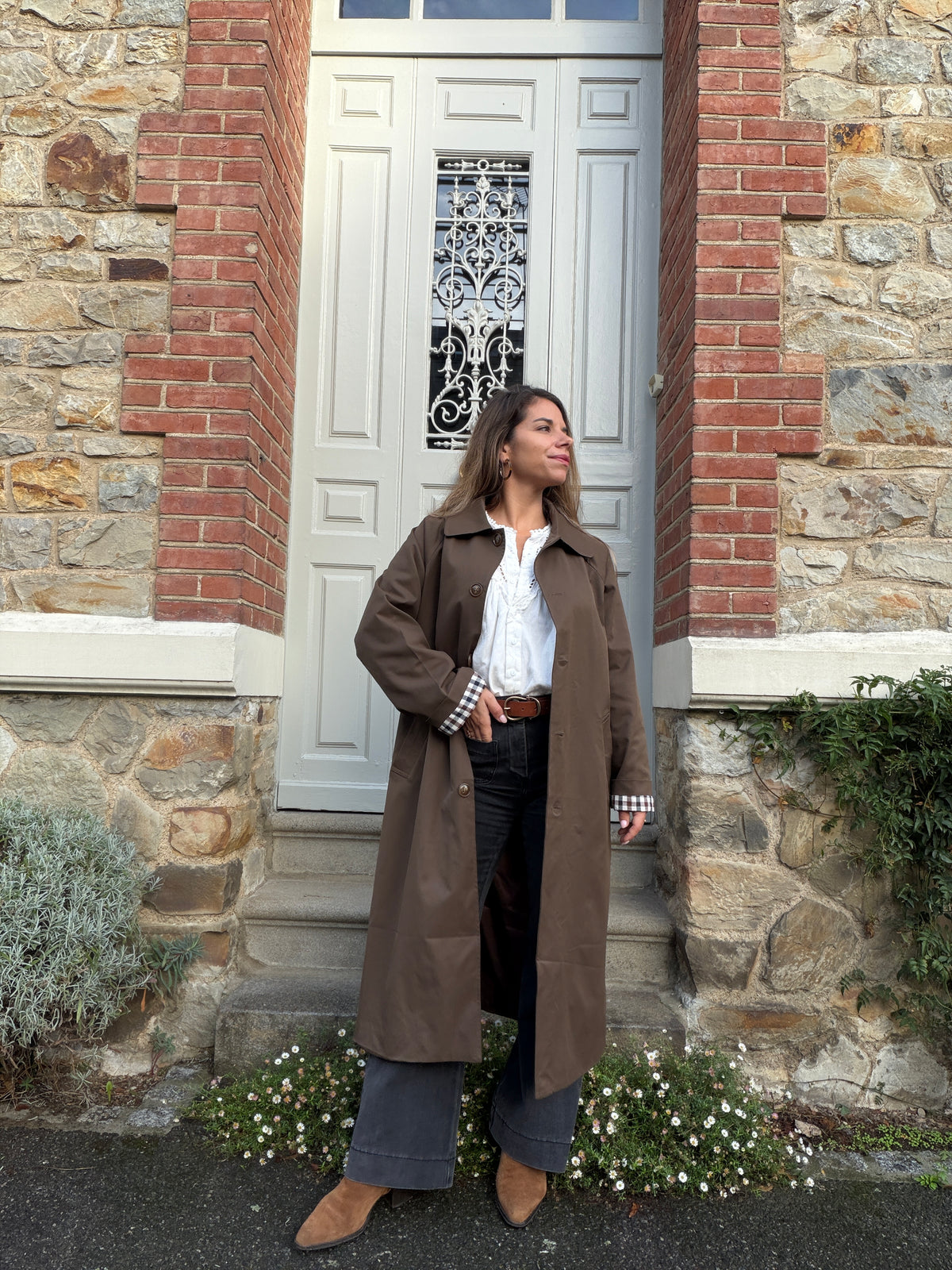 Trench long Manon chocolat