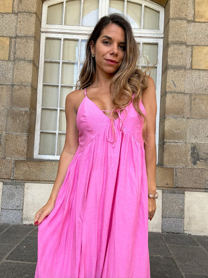 Robe longue Stella rose