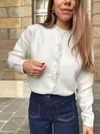 Cardigan avec des détails en voile Isaure