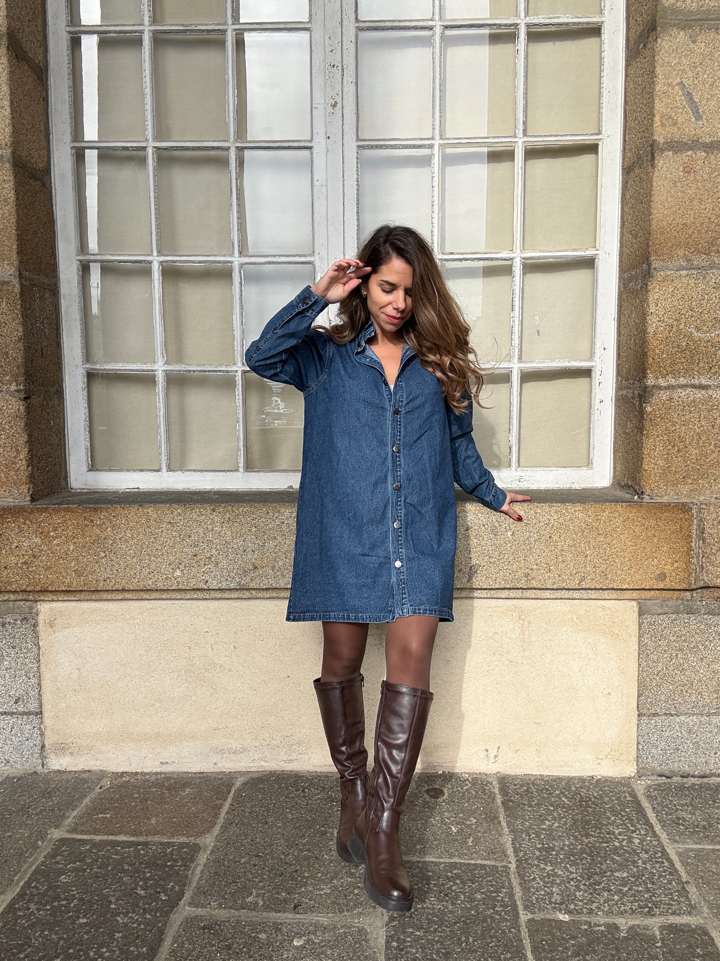 Robe en Jean Marion à manches longues